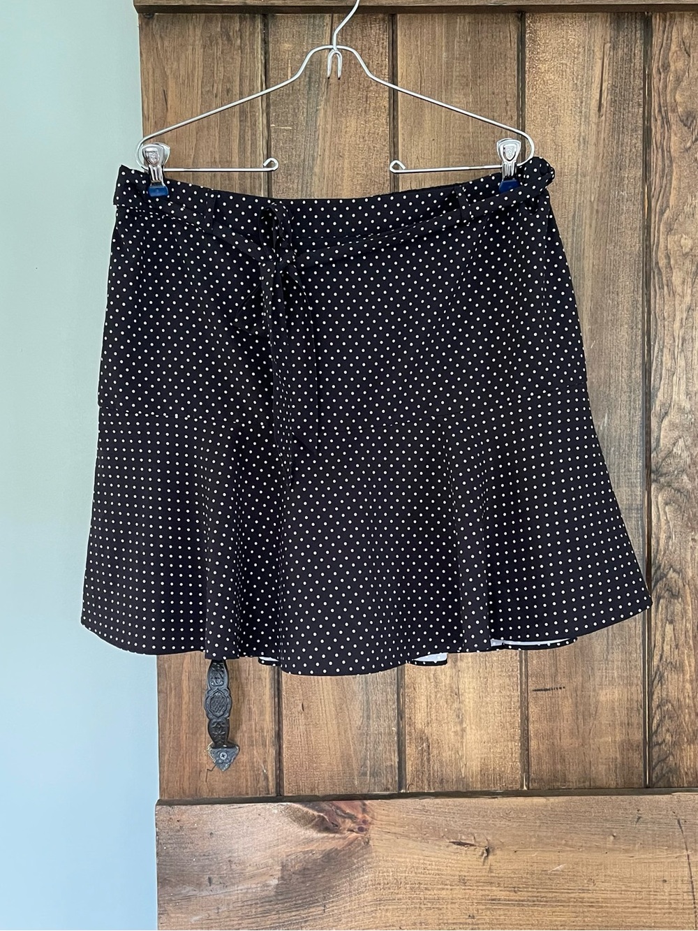 Soho Apparel Black & White Polka Dot Flounce Skort Skirt XL Retro Dance Coquette